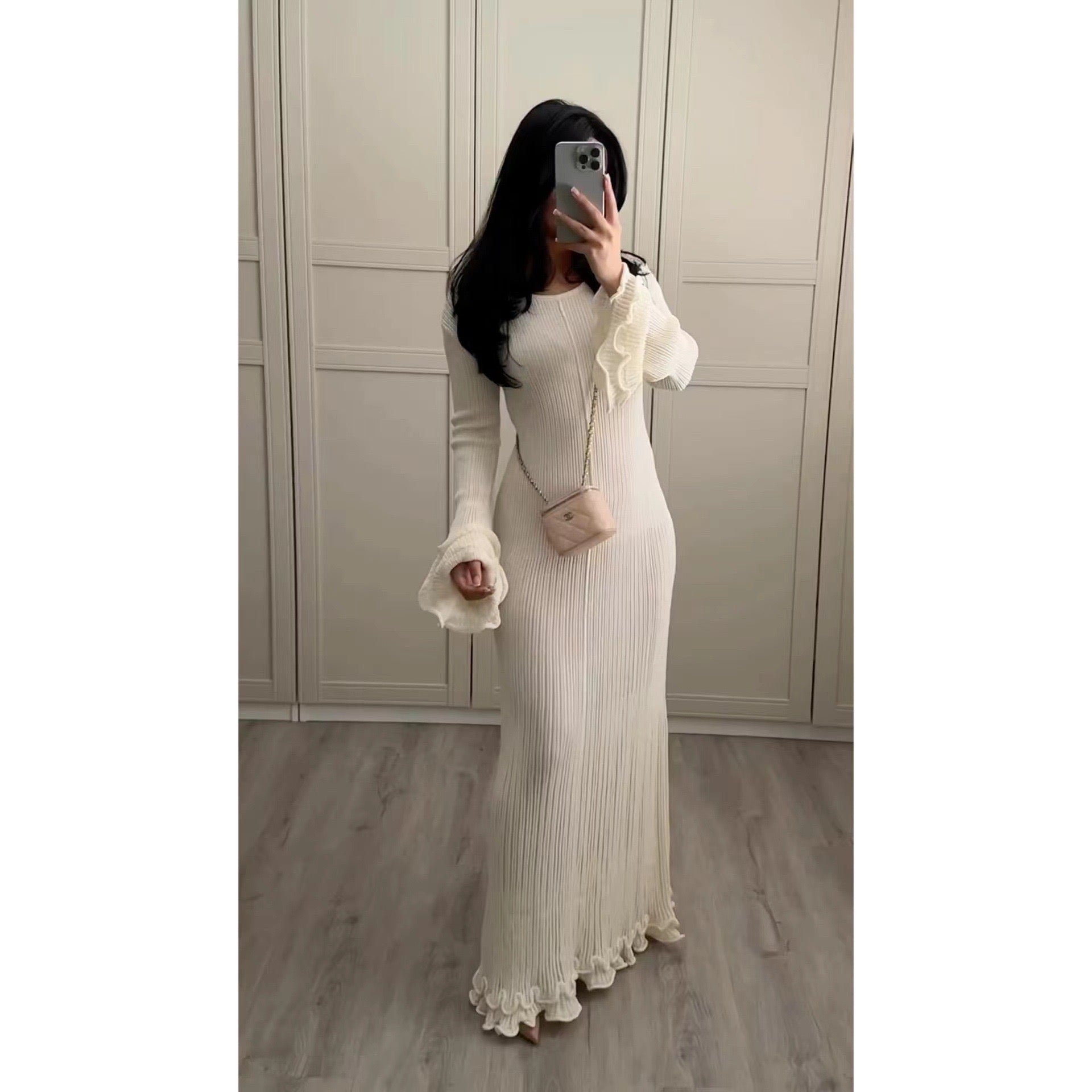 "Belle" Langarm Maxikleid